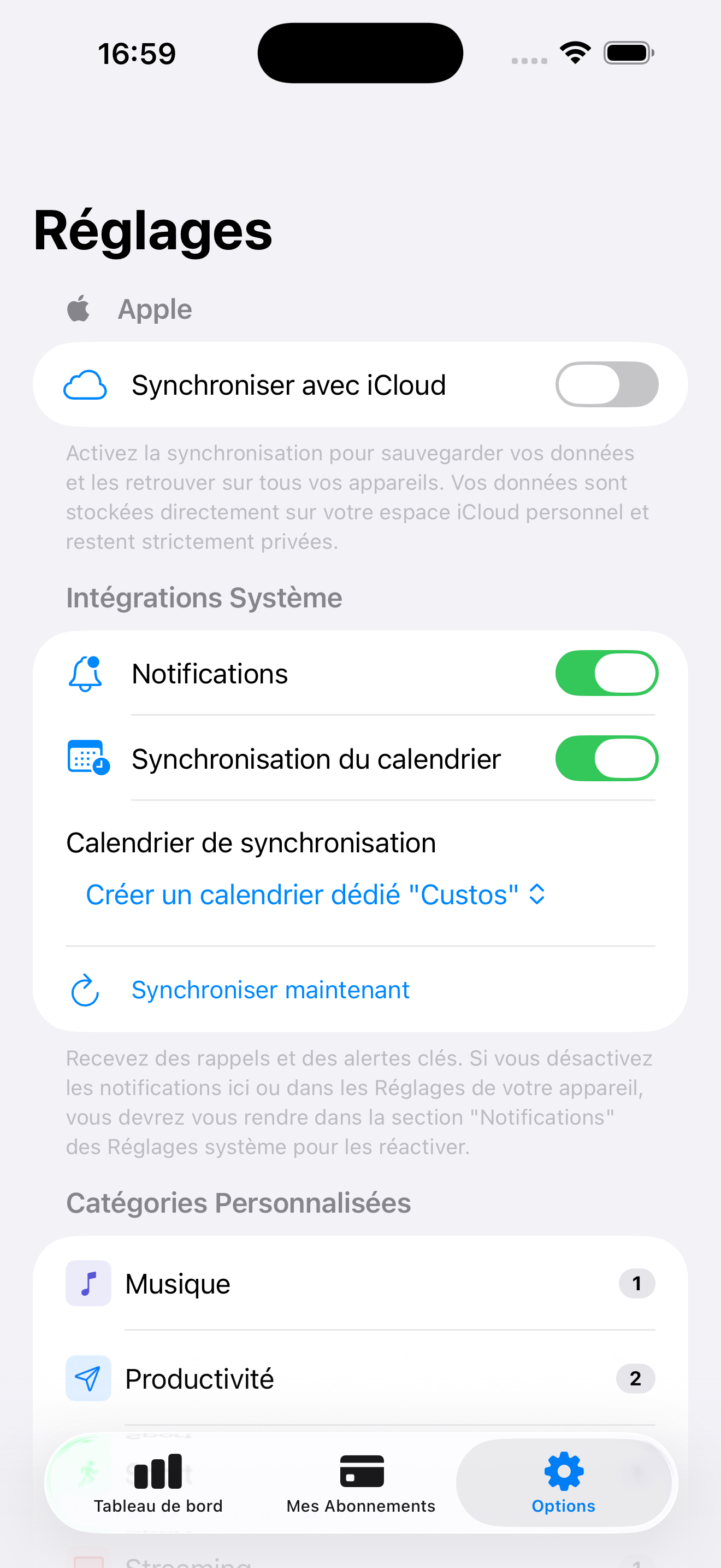 Privacy settings and integrations