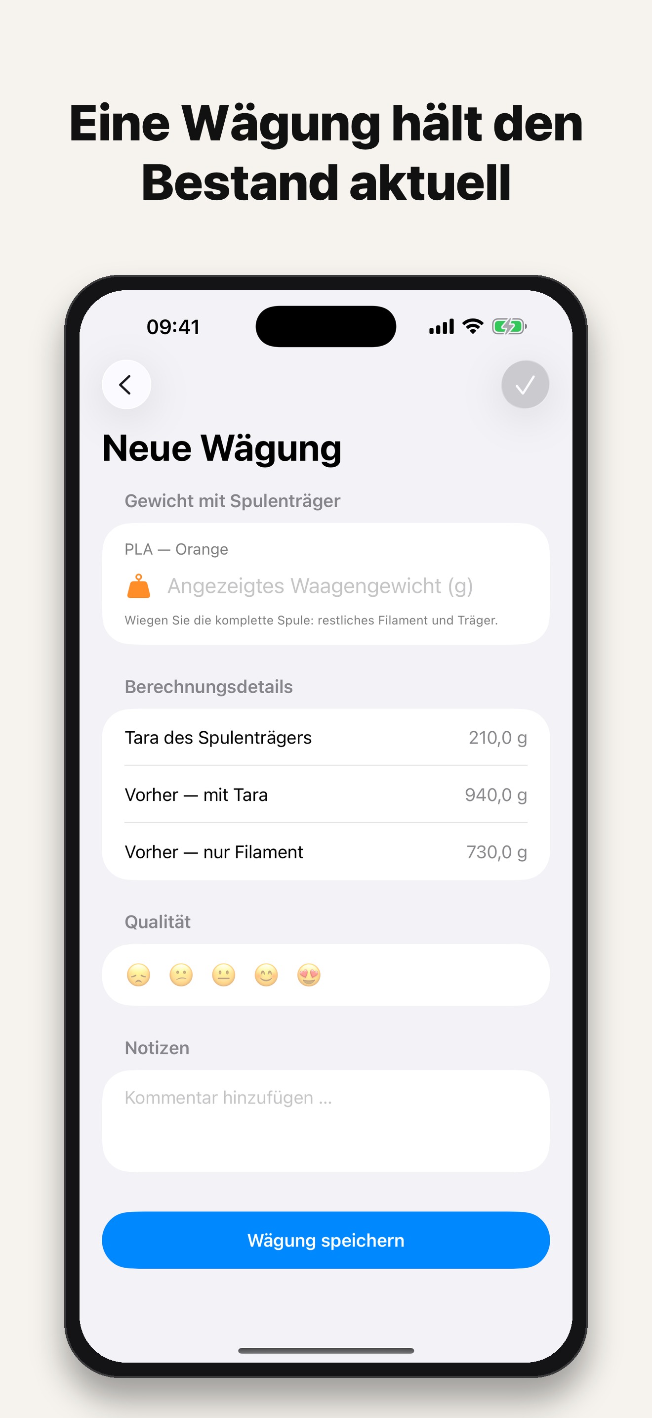 Ansicht für eine neue Wägung