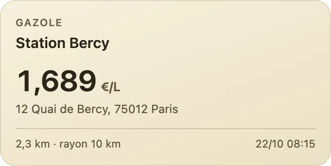 Carburant le moins cher