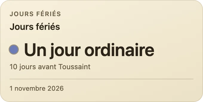 Jours fériés