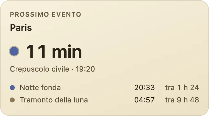 Prossimo evento