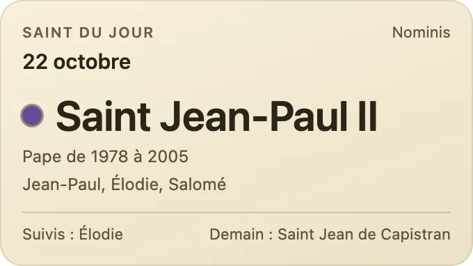Saint du jour