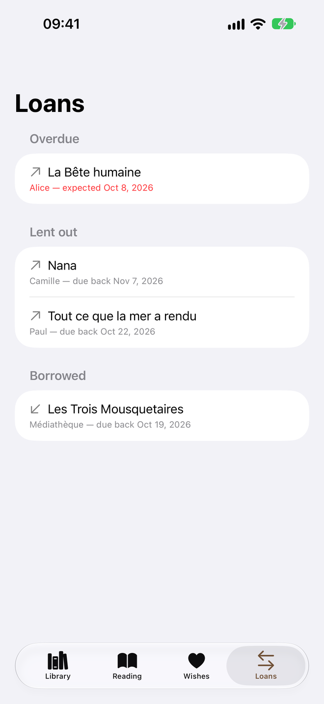 Loans. Loans and borrowings, overdue ones up front. — Legenda, iPhone