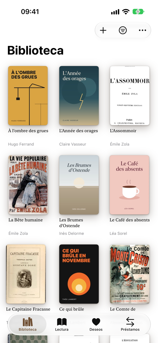 Biblioteca. Cada libro en su sitio, con su cubierta. — Legenda, iPhone