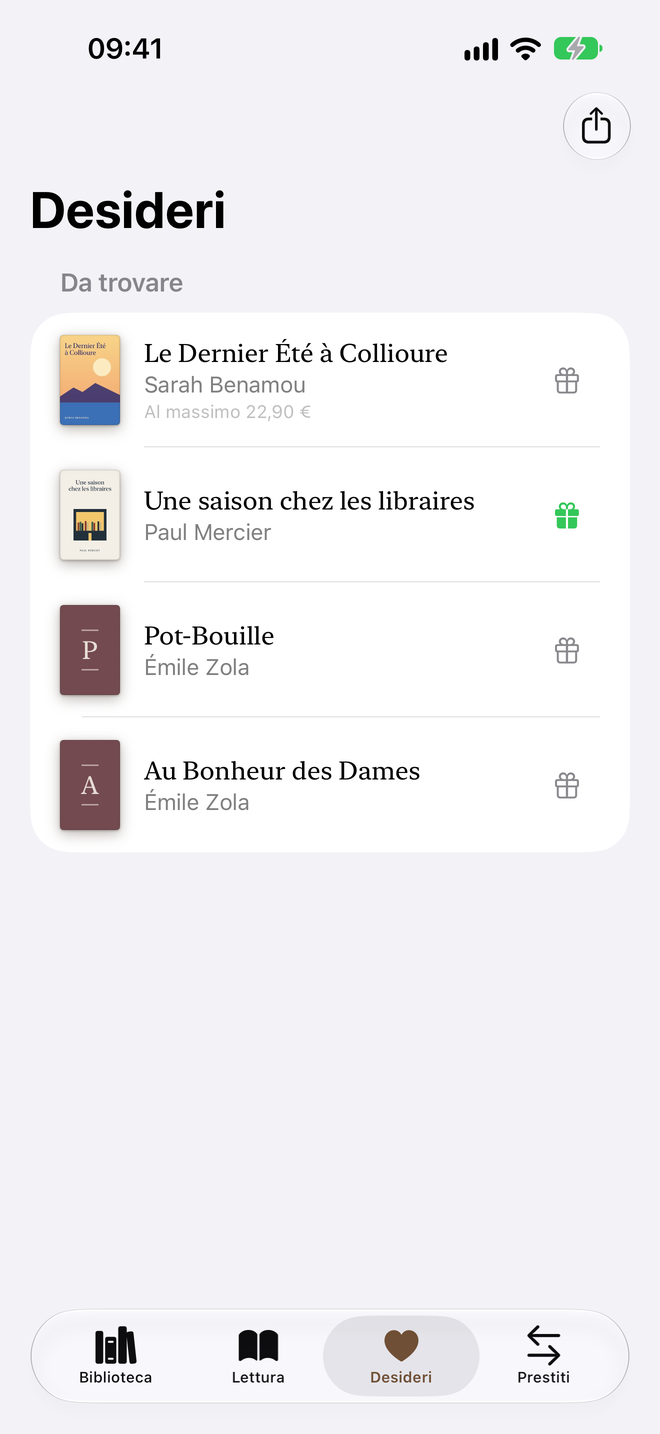 Desideri. Una lista di idee regalo da condividere. — Legenda, iPhone