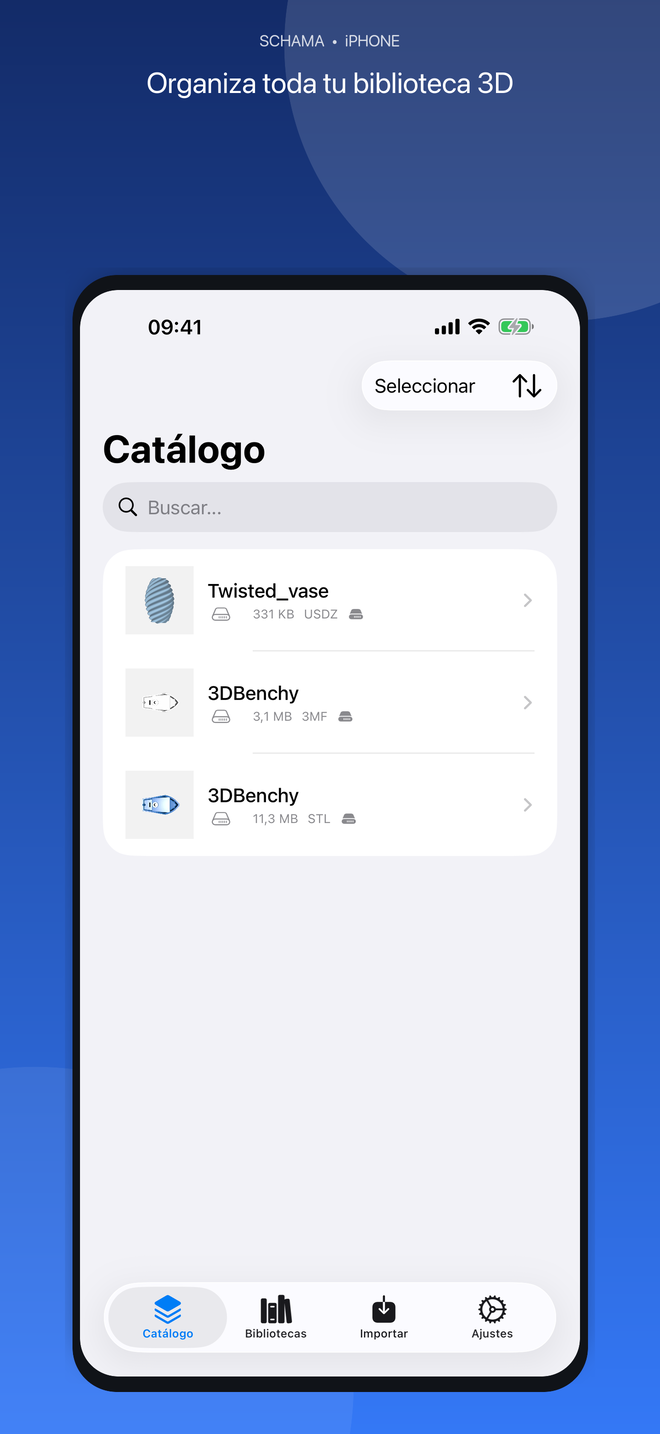 Catálogo de Schama en iPhone