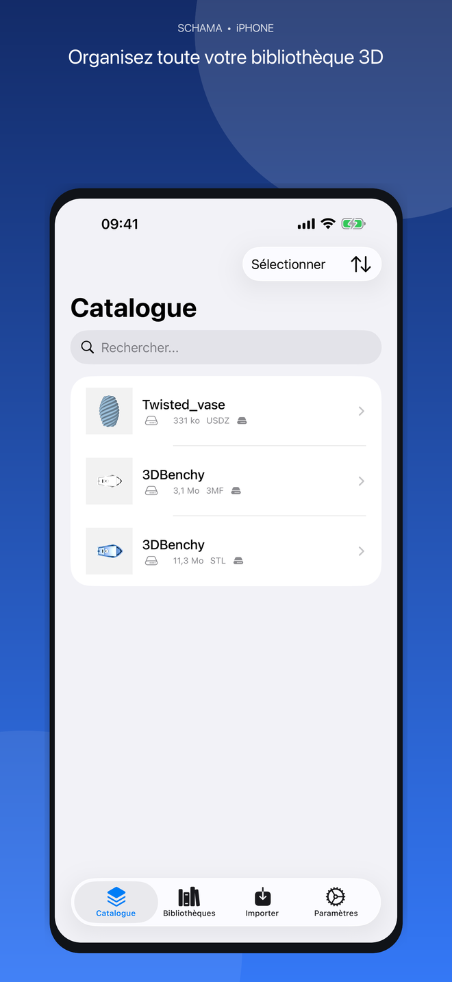 Catalogue de Schama sur iPhone