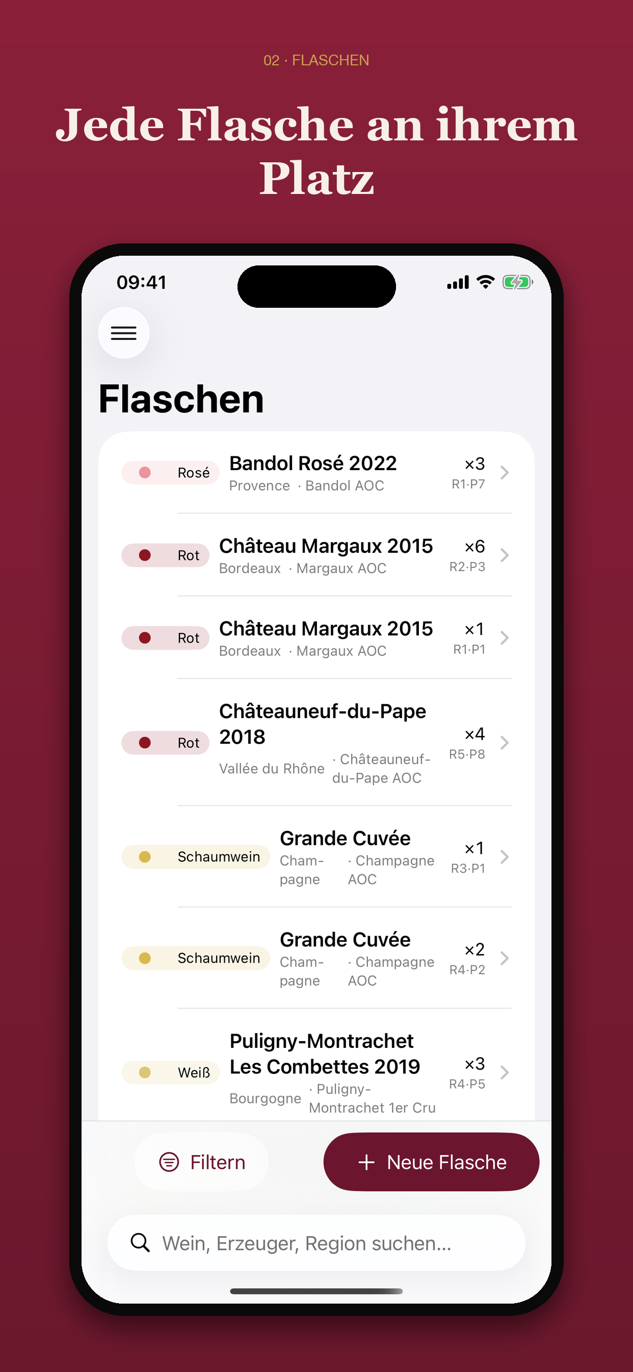 Flaschenliste