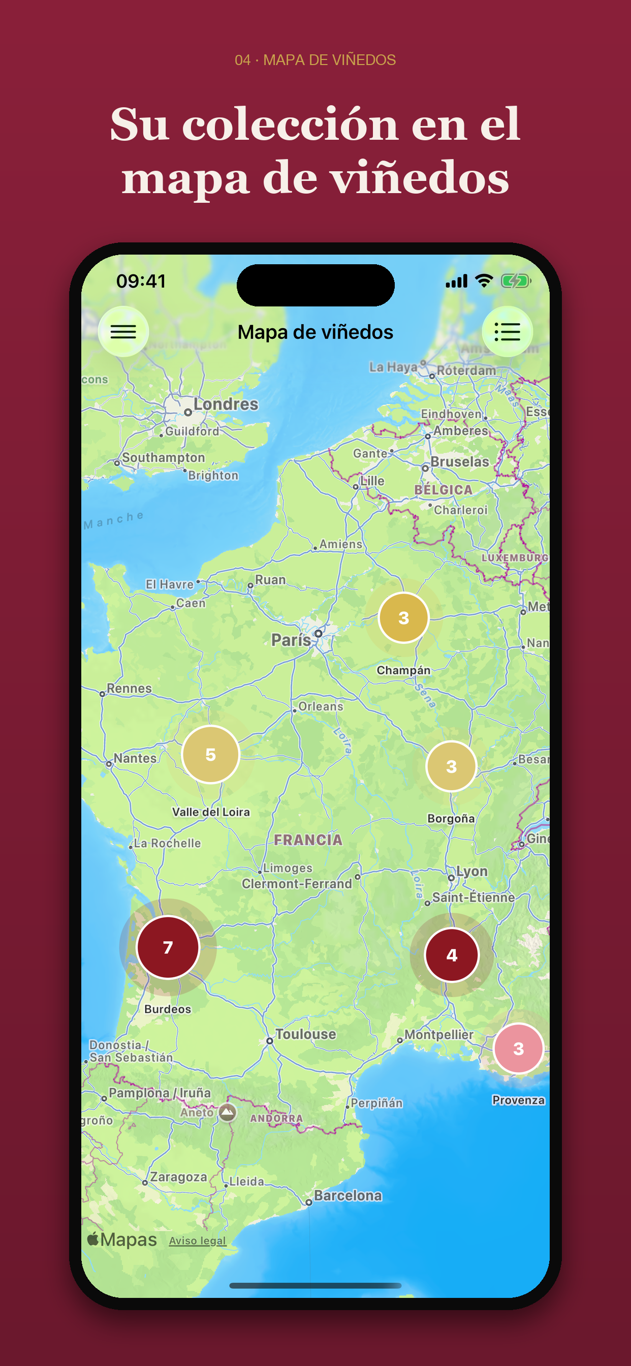 Mapa de viñedos