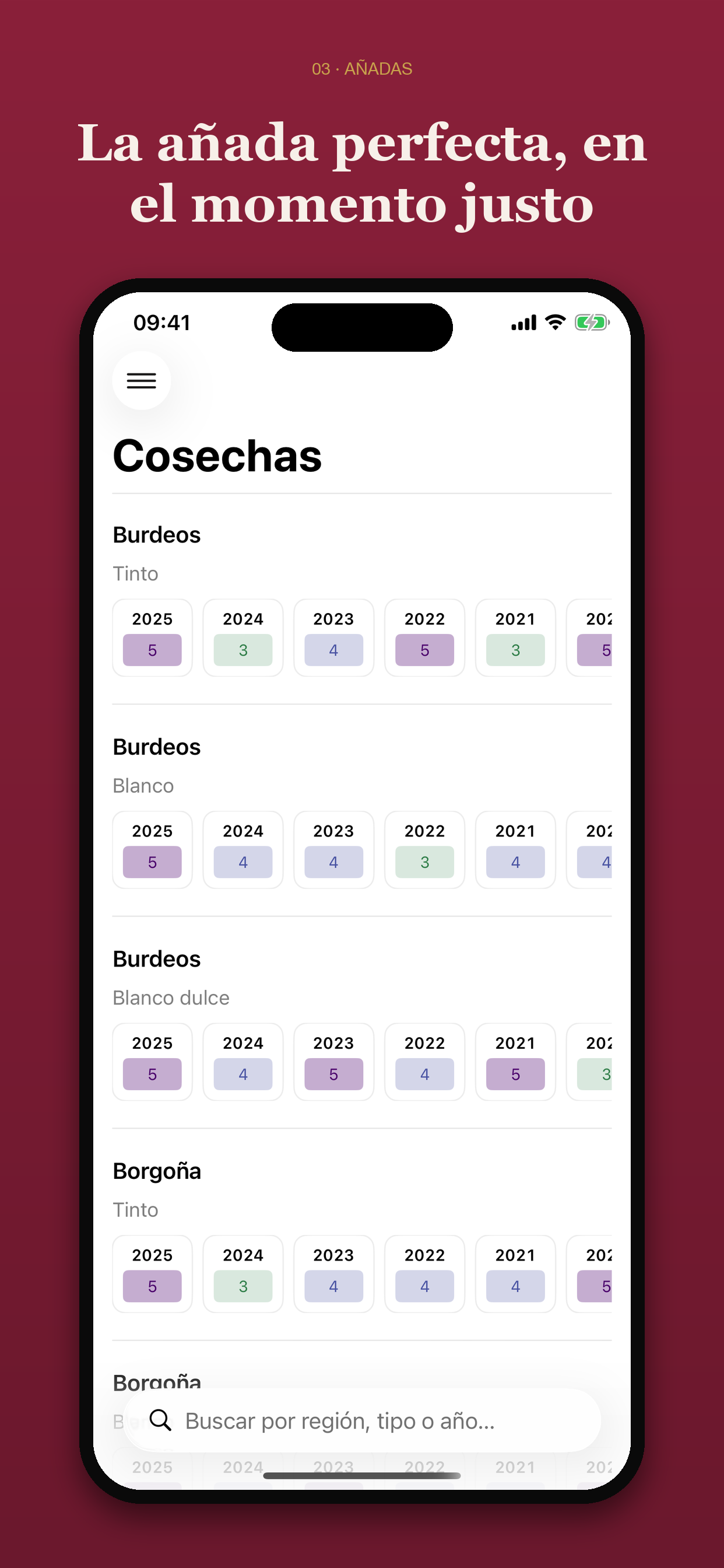 Cosechas y apogeos